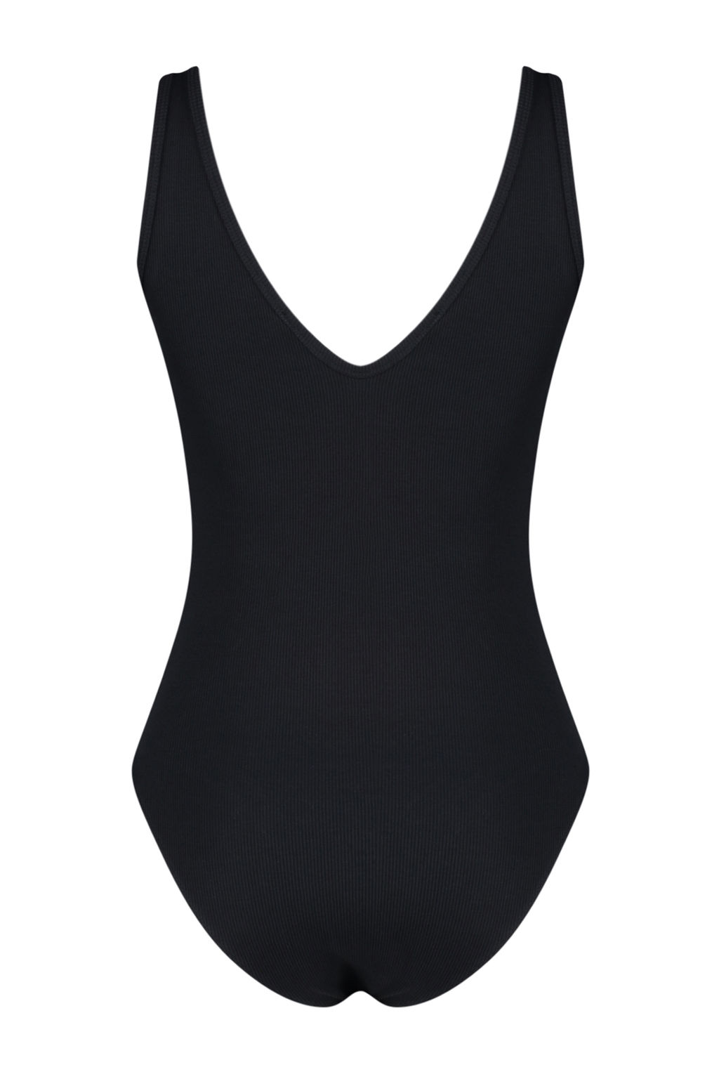 Siyah Fitted/Vucuda Oturan V Yaka Fitilli Esnek C?tc?tl? Orme Body TWOSS24BD00032
