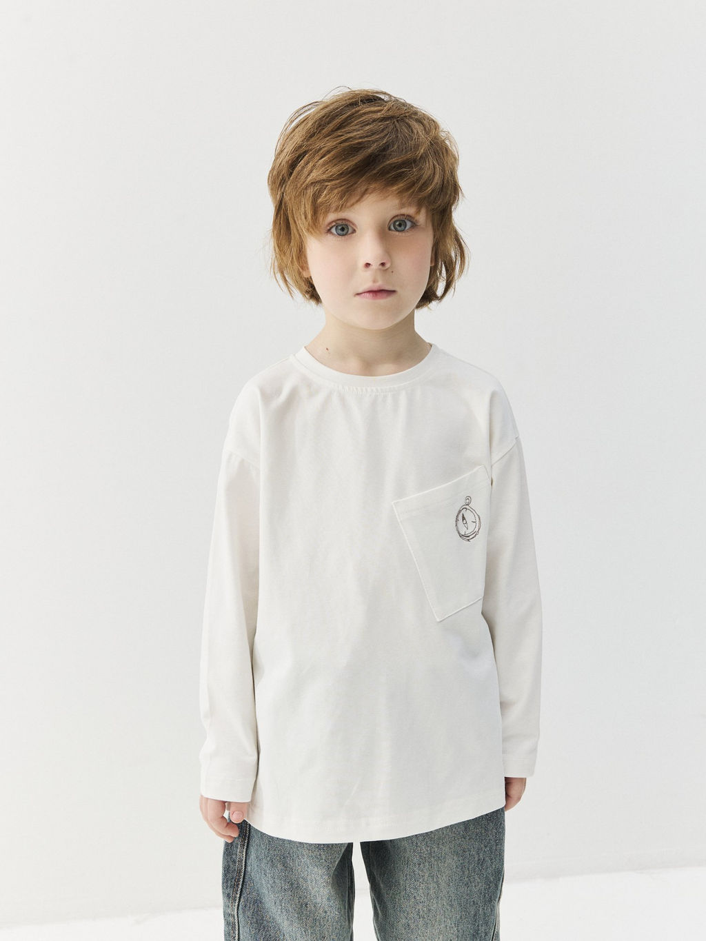 Лонгслив оверсайз Молоко с карманом - Bungly фото 2