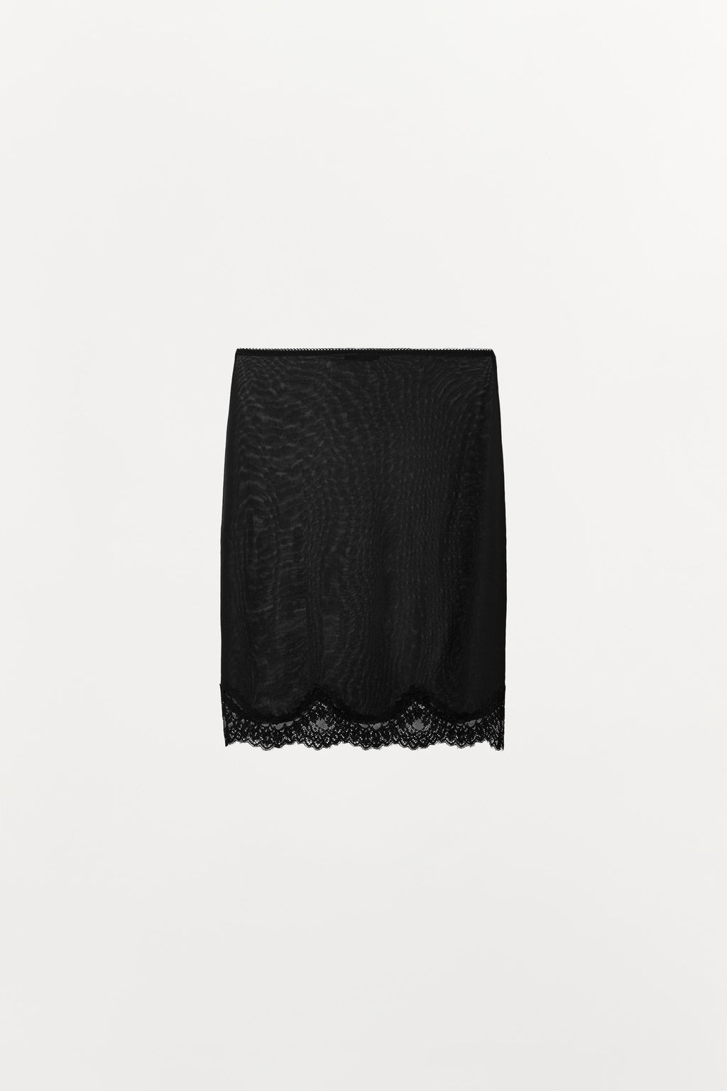 FALDA MEDIA ENCAJE / Negro
