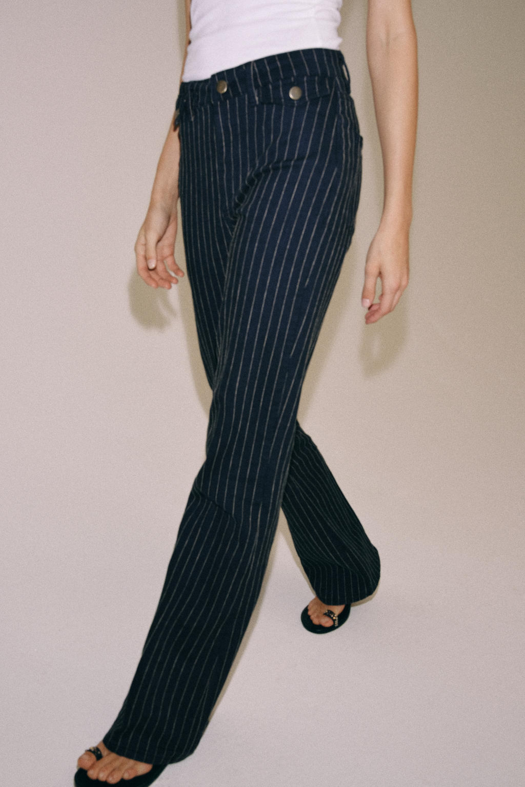 JEANS ZW COLLECTION FLARE TIRO ALTO RAYAS / Azul - Zara фото 5