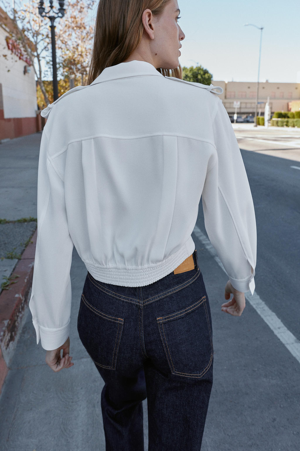 SHORT SHIRT WITH SHOULDER TABS - Zara фото 4