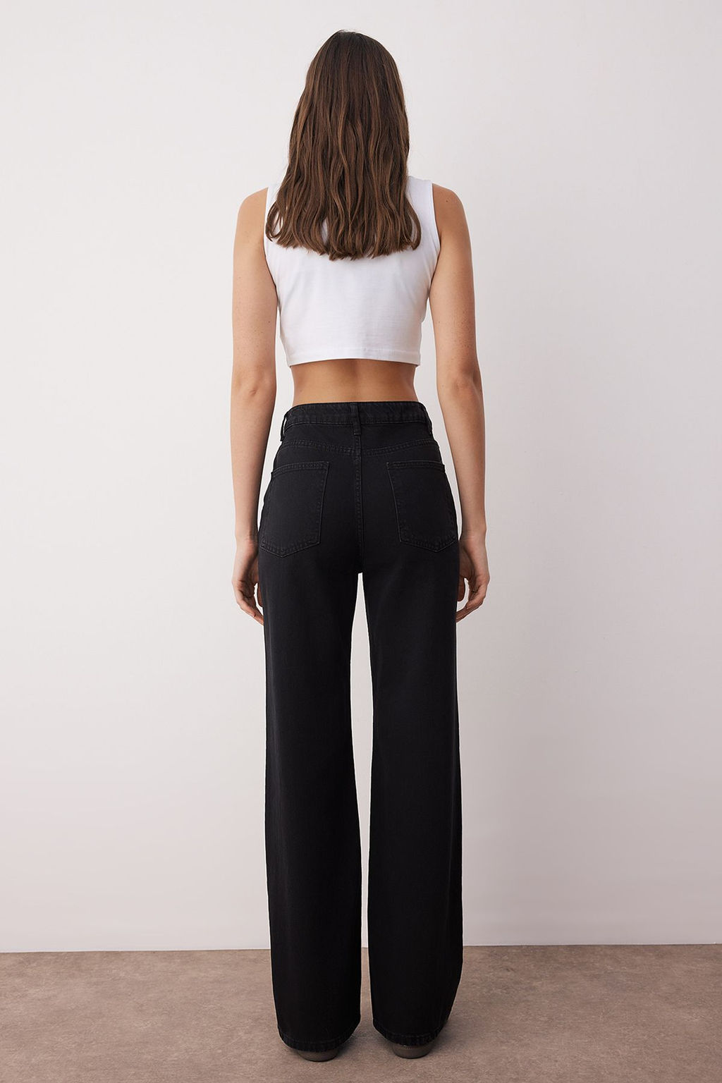 Siyah Normal Bel Wide Leg Jeans TWOSS25JE00056 - Trendyolmilla фото 4