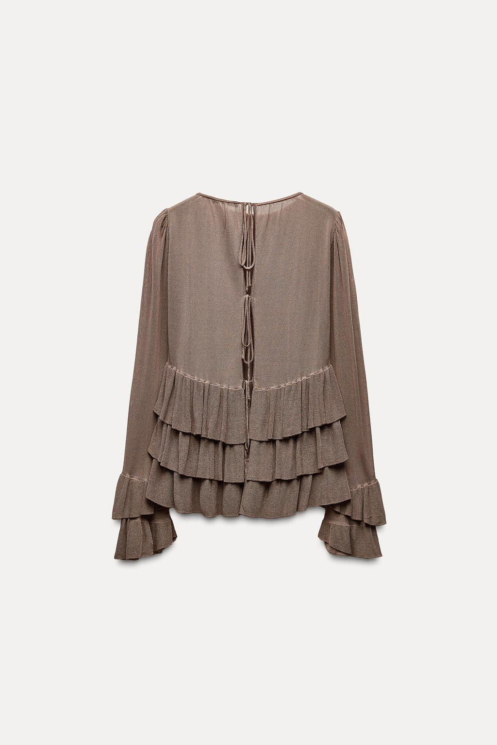 FINE KNIT RUFFLED SWEATER - Zara фото 7