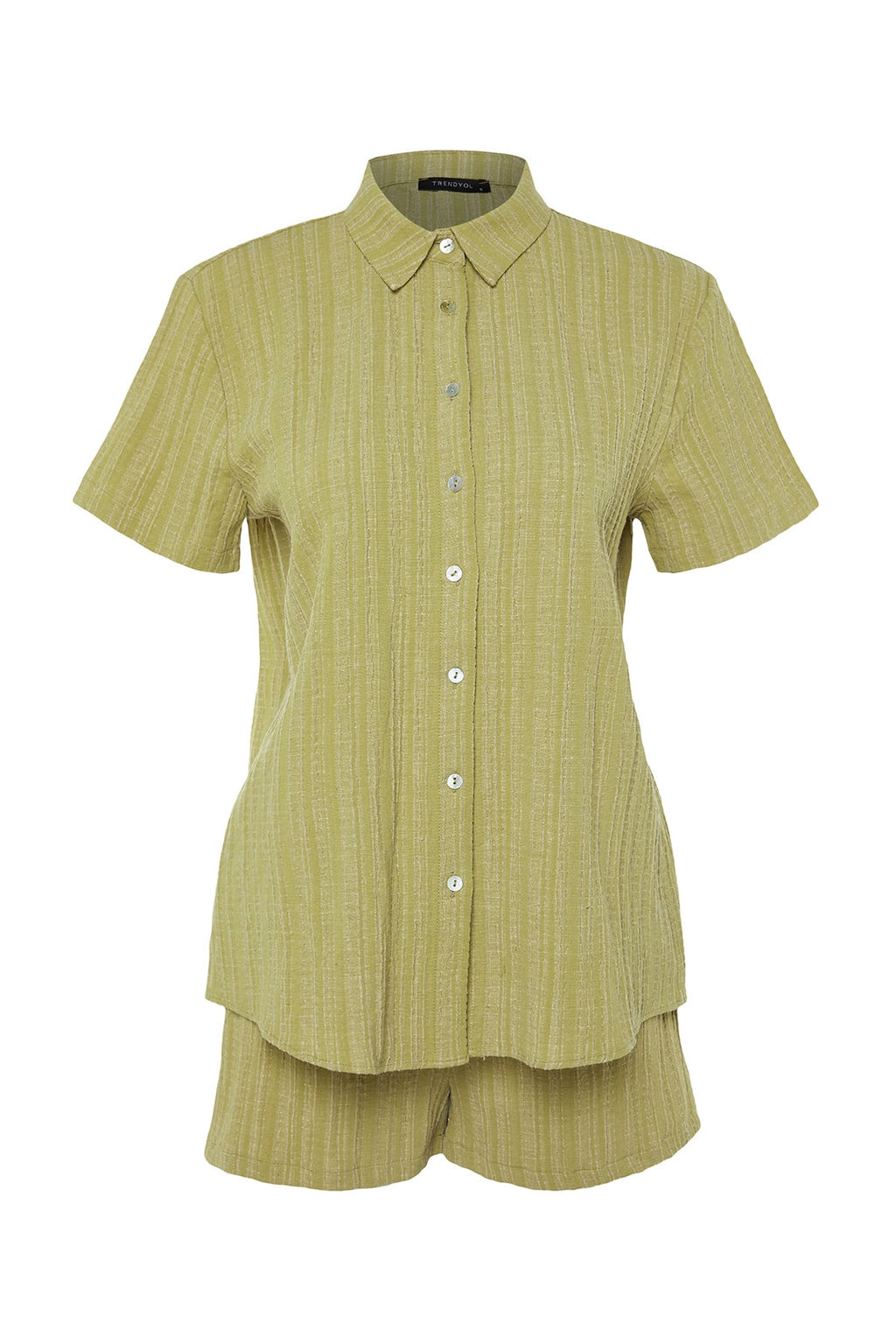 Ekru Dokuma Plaj Gomlek-Sort Tak?m TBESS23AU00054 - Trendyolmilla фото 15