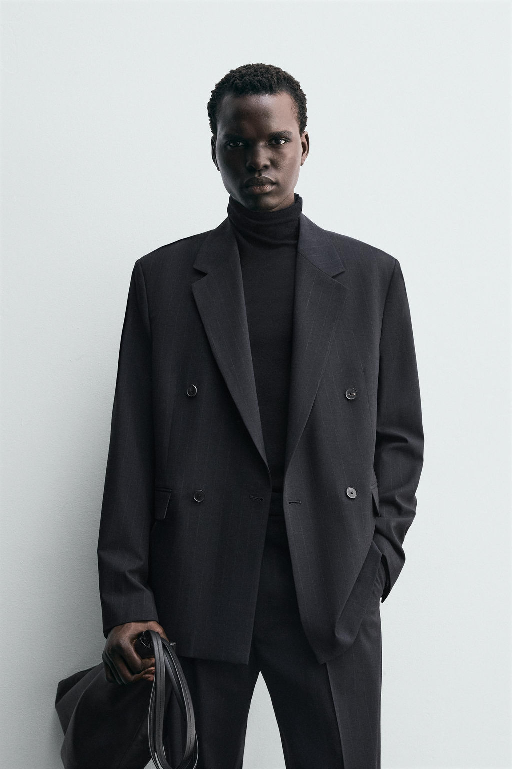 DOUBLE-BREASTED PINSTRIPE SUIT BLAZER - Zara фото 2