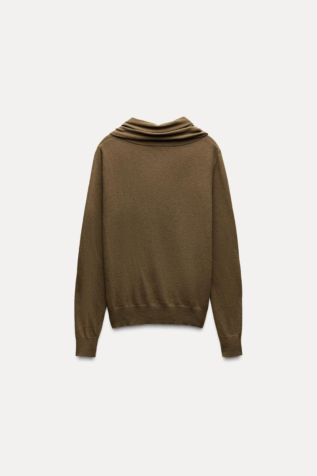 PLAIN KNIT SCARF SWEATER - Zara фото 7