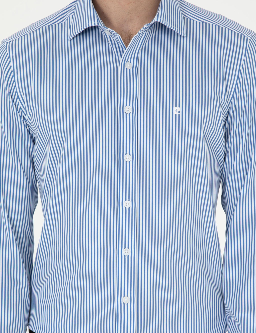 Mavi _izgili Ex. Slim Fit Uzun Kollu G_mlek
