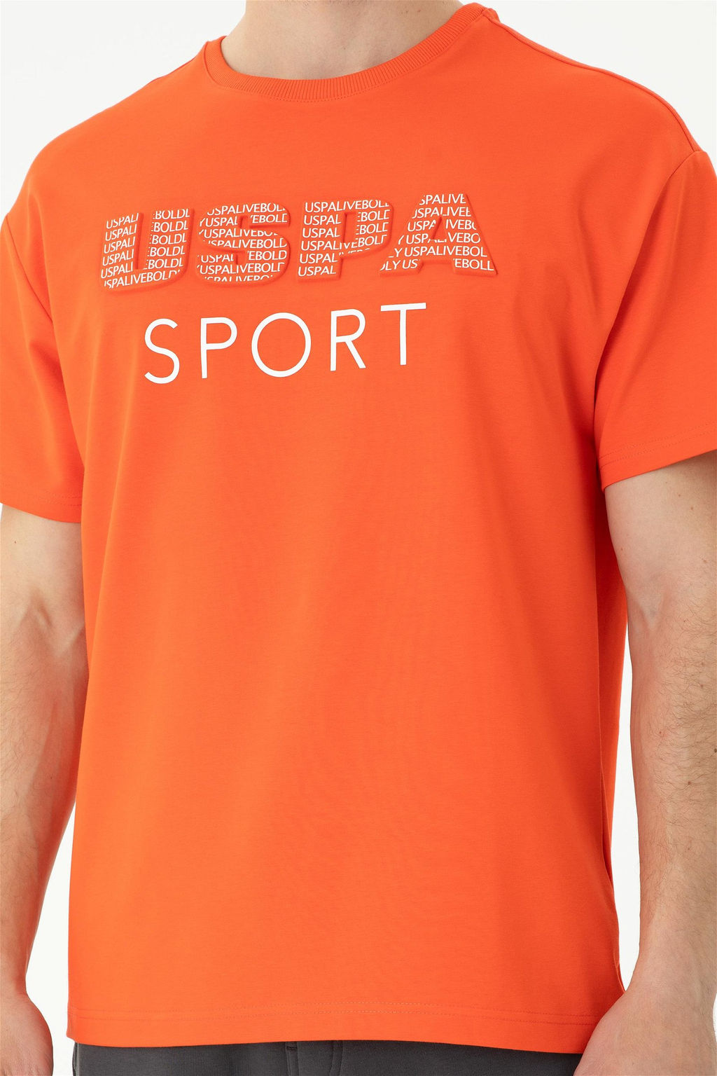 Мужская оранжевая футболка Comfort с круглым вырезом Неожиданная скидка в корзине - U.s. polo assn фото 6