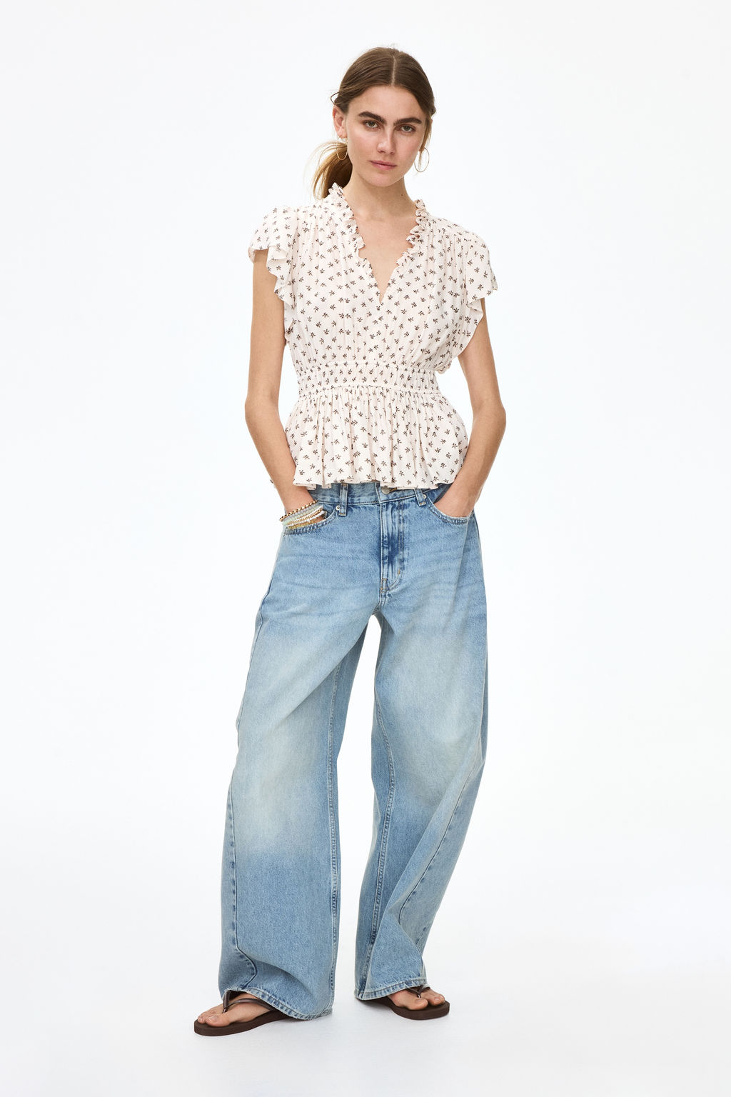 Blusa de manga circular con peplum - H&m фото 6