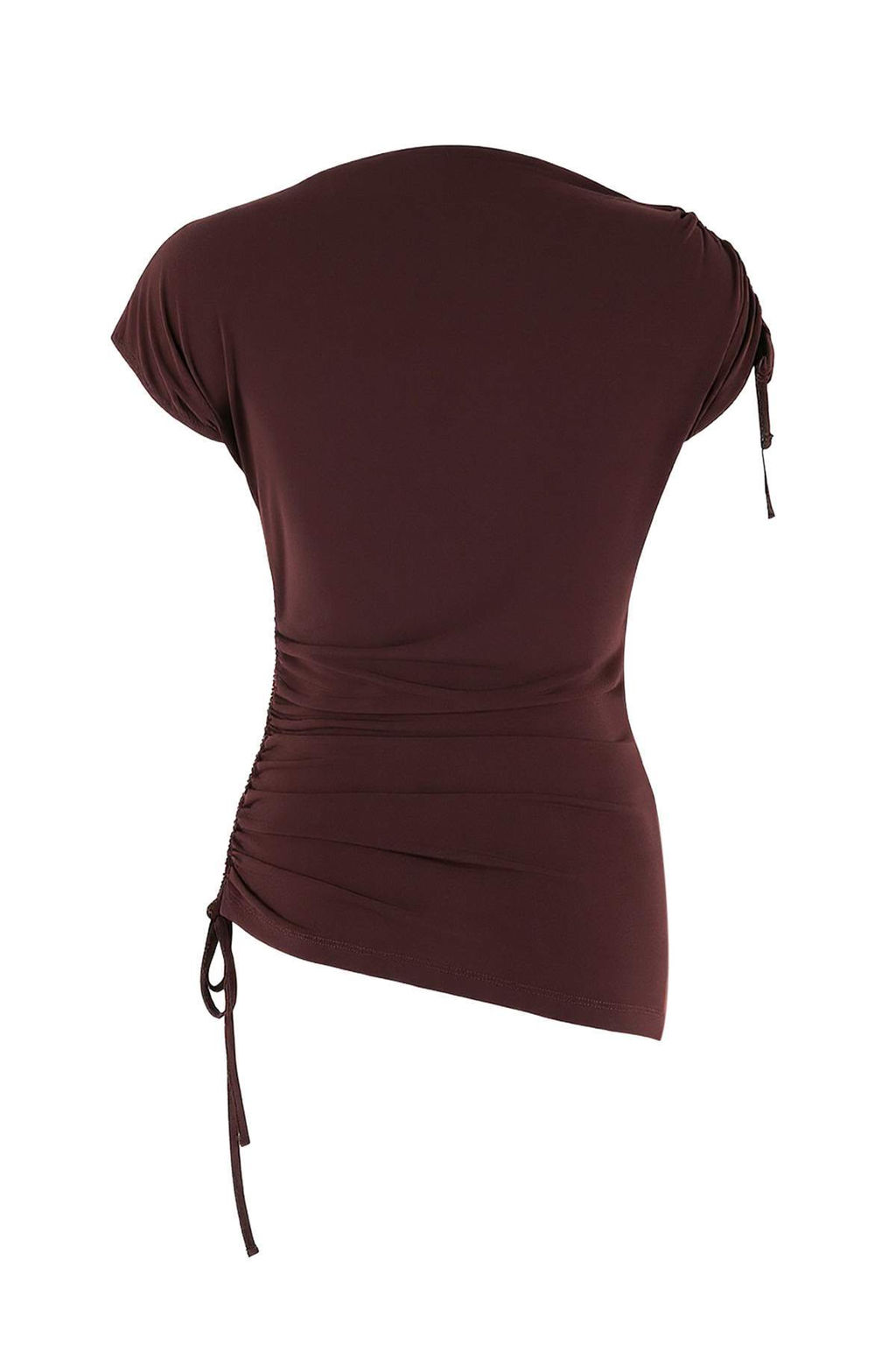 Kahverengi Fitted/Vucuda Oturan Dik Yaka K?sa Kollu Buzgulu Esnek Orme Bluz TWOSS26BZ00471 - Trendyolmilla фото 3