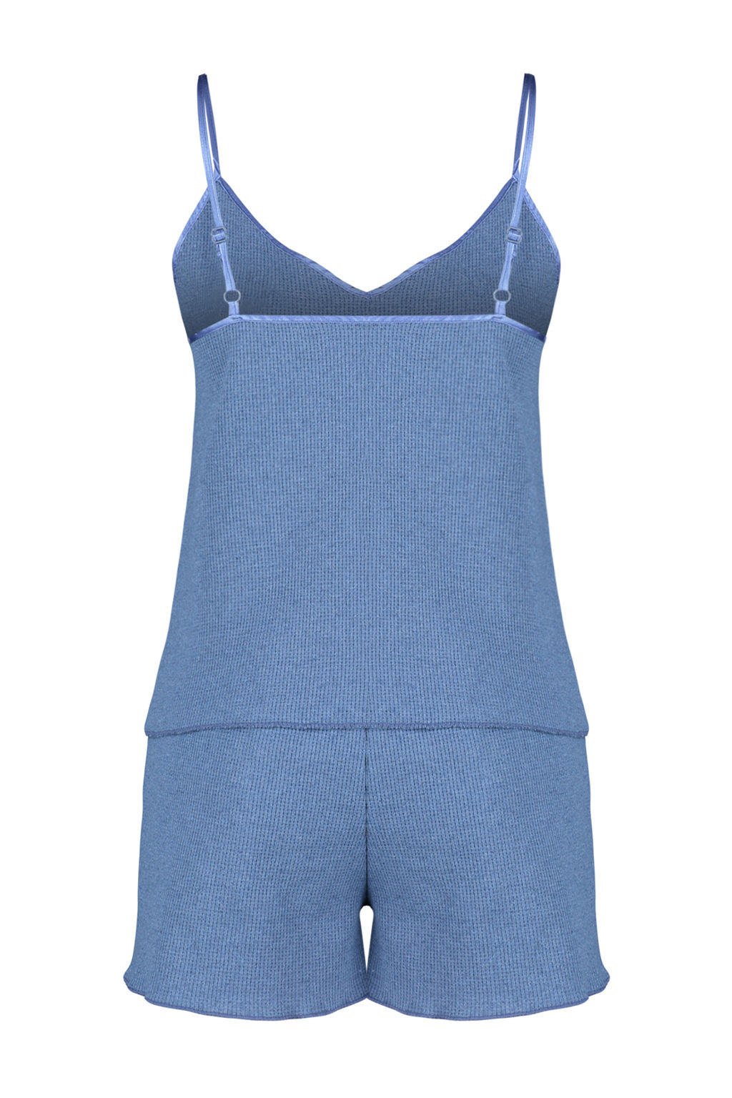 Trendyolmilla Mavi Dokulu Nak?sl? Ip Askl? Sortlu Orme Pijama Tak?m? THMSS24PT00155 фото 8