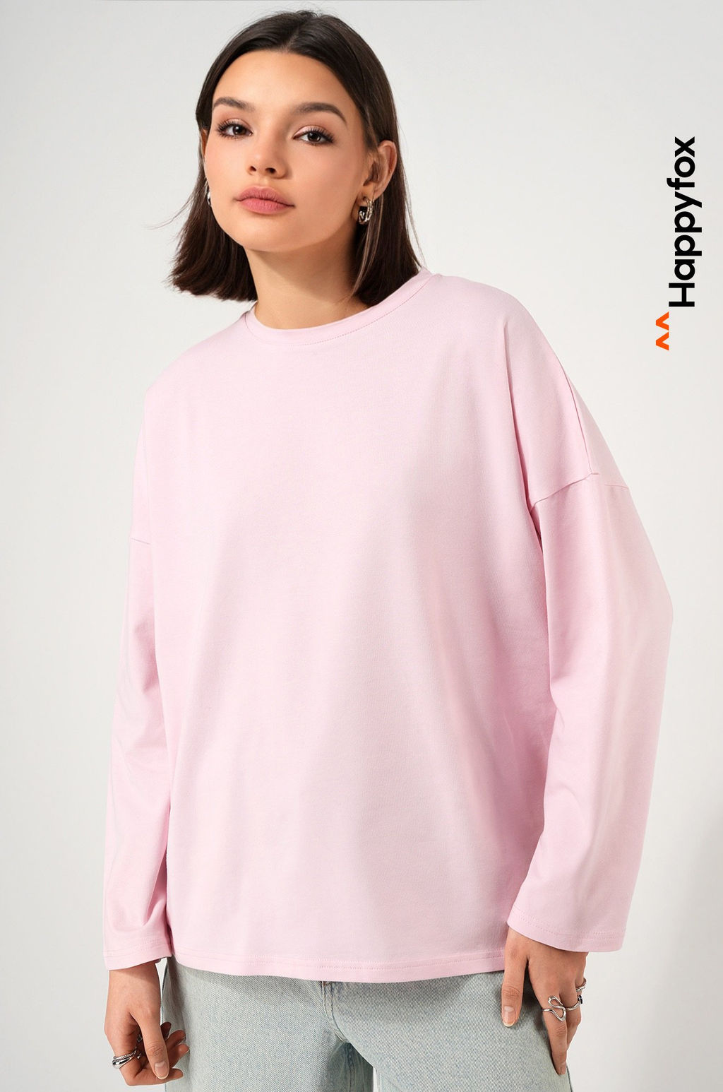 Женский лонгслив оверсайз Happyfox