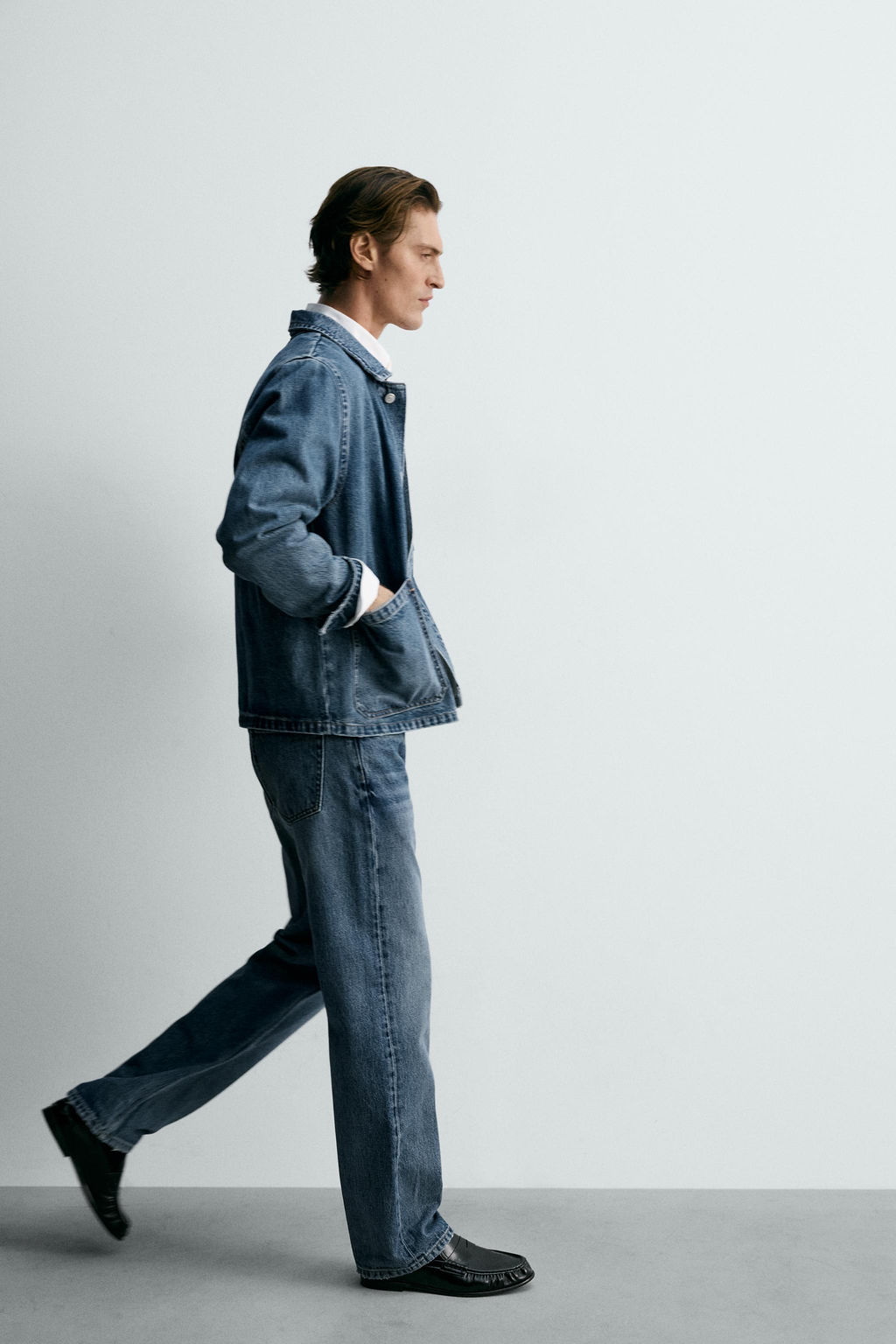 CAZADORA DENIM RELAXED FIT BOLSILLOS / Azul medio - Zara фото 6