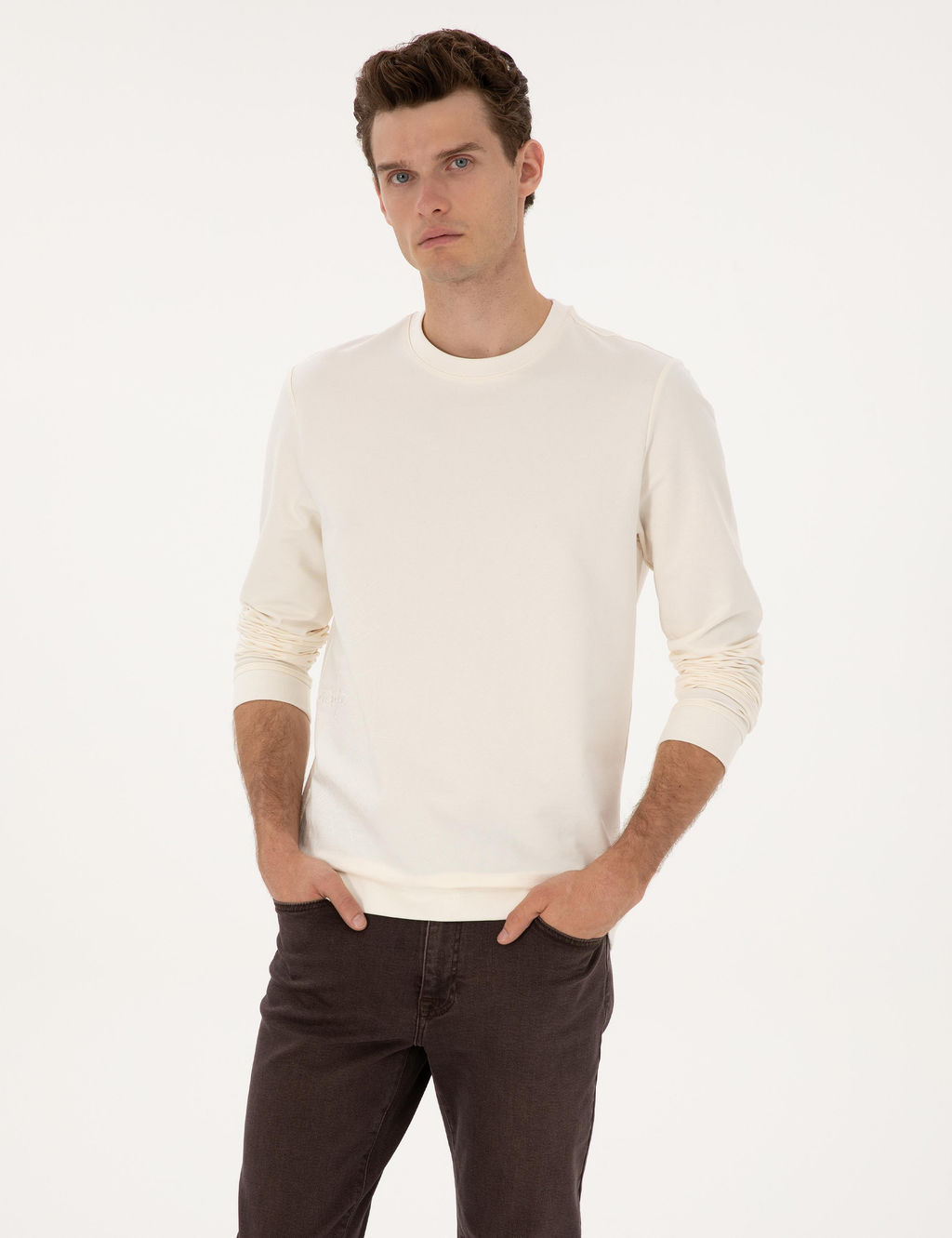 Ekru Regular Fit Sweatshirt - Pierre cardin фото 3