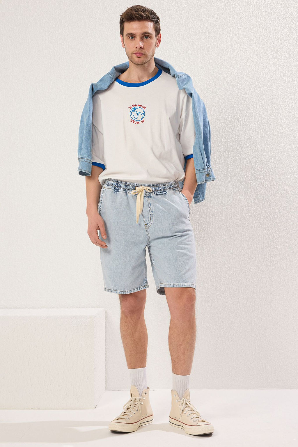 TRENDYOL MAN Mavi Regular Fit Kot Sort TMNSS25SR00032 - Trendyolmilla фото 11