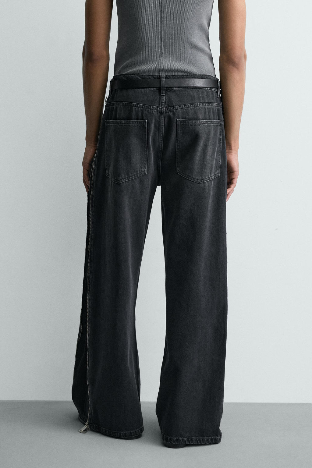 JEANS FLARE FIT CREMALLERAS / Carb?n - Zara фото 3