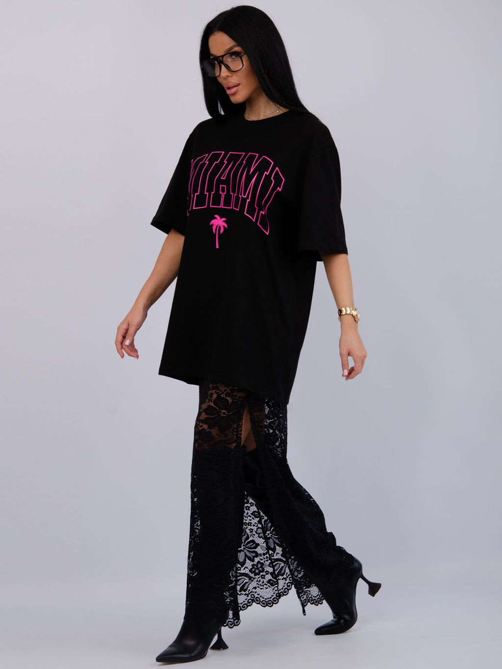 Костюм Монохром 2 чёрный, трикотаж - Малина фото 21