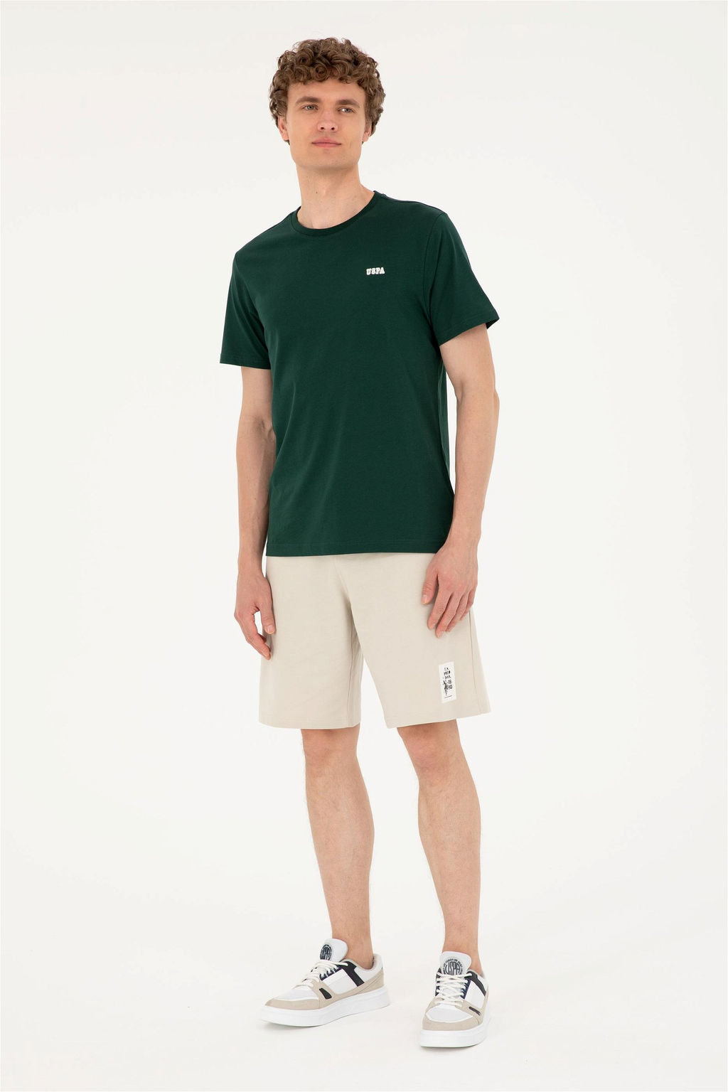 Футболка мужская U.S. Polo Assn. тёмно-зелёная хлопок  фото 4