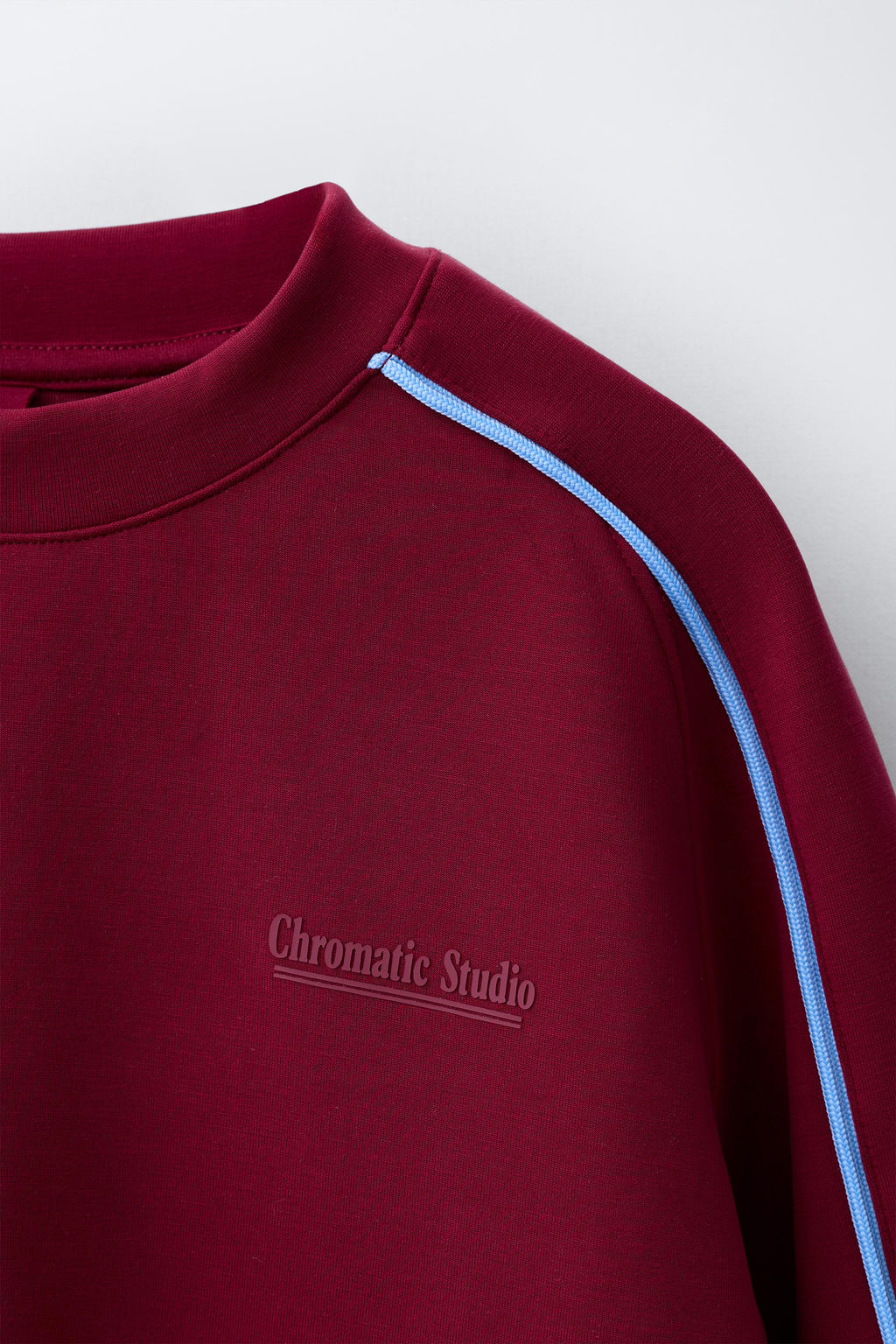 SUDADERA SPORTY CONTRASTE / Burgundy - Zara фото 5