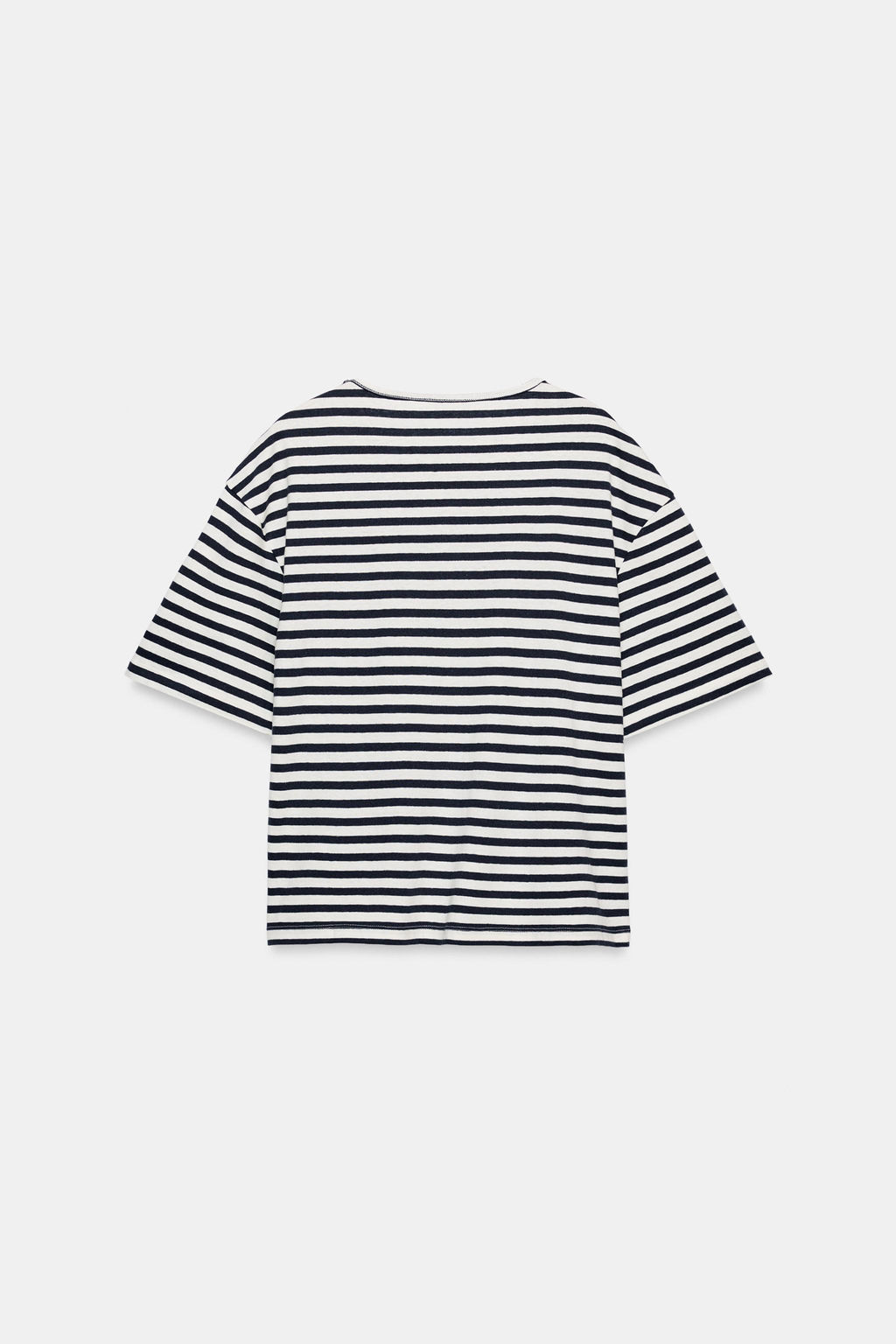 CAMISETA MANGA CORTA RAYAS / Crudo / Marino - Zara фото 5