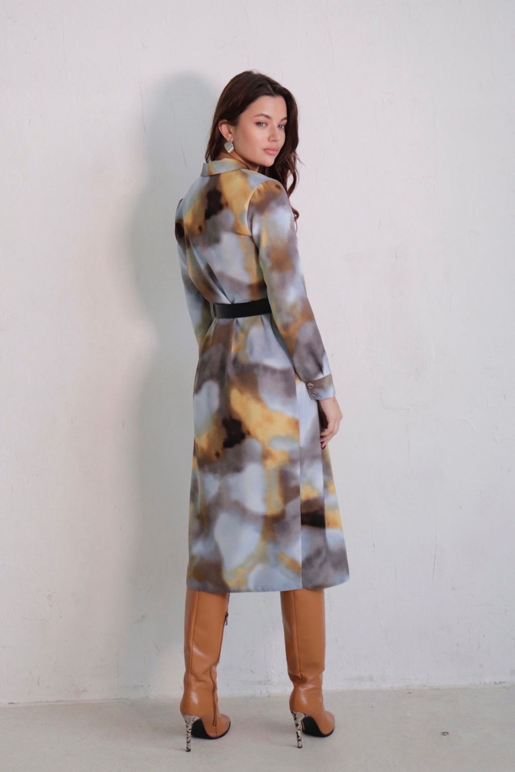 Платье-рубашка с английским воротником принт - Martichelli фото 167