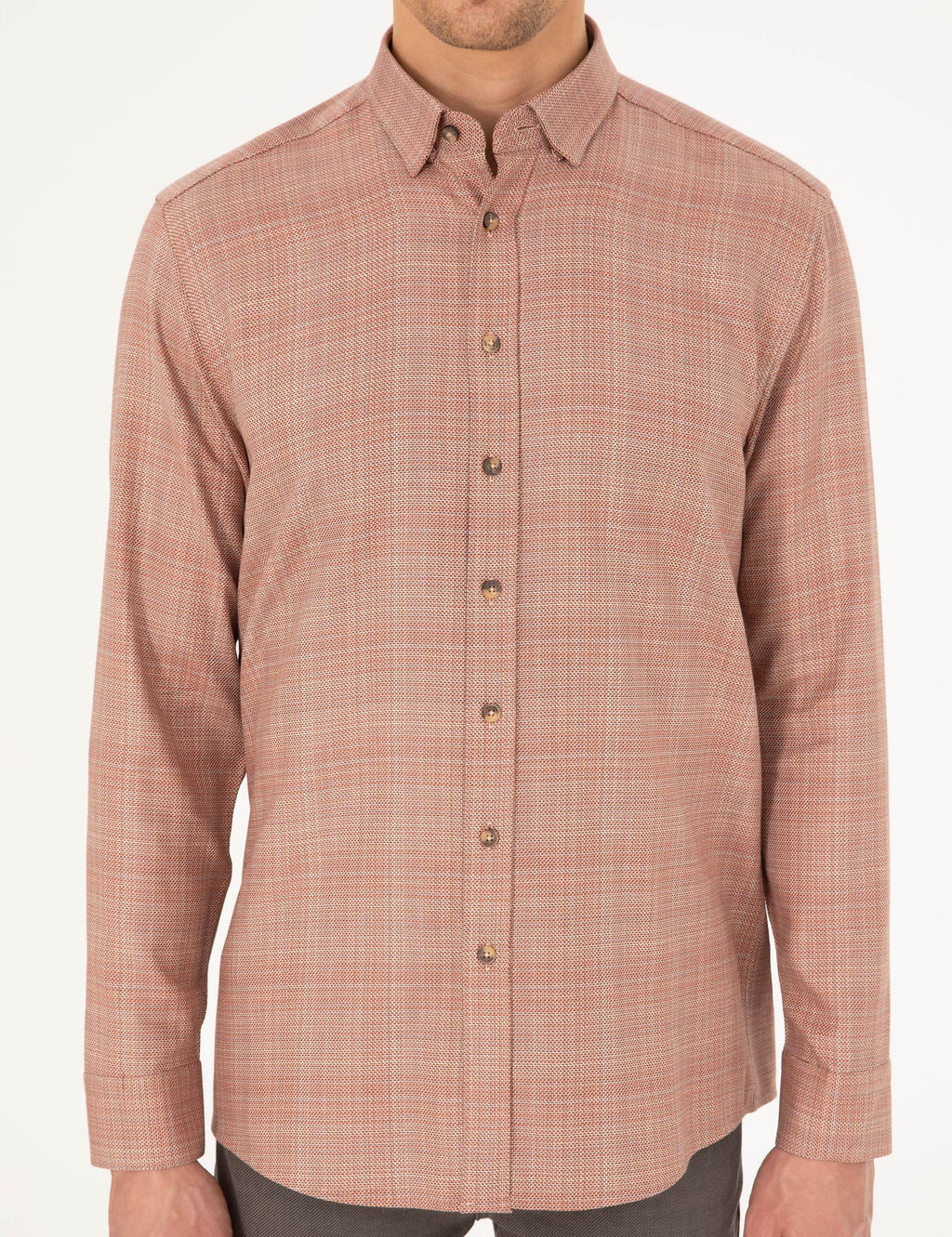 Turuncu Regular Fit Uzun Kollu G_mlek - Pierre cardin фото 6