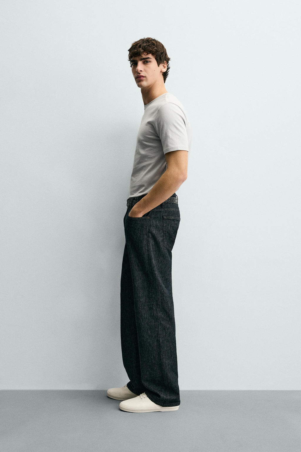 CAMISETA SLIM FIT B?SICA / Gris perla - Zara фото 4