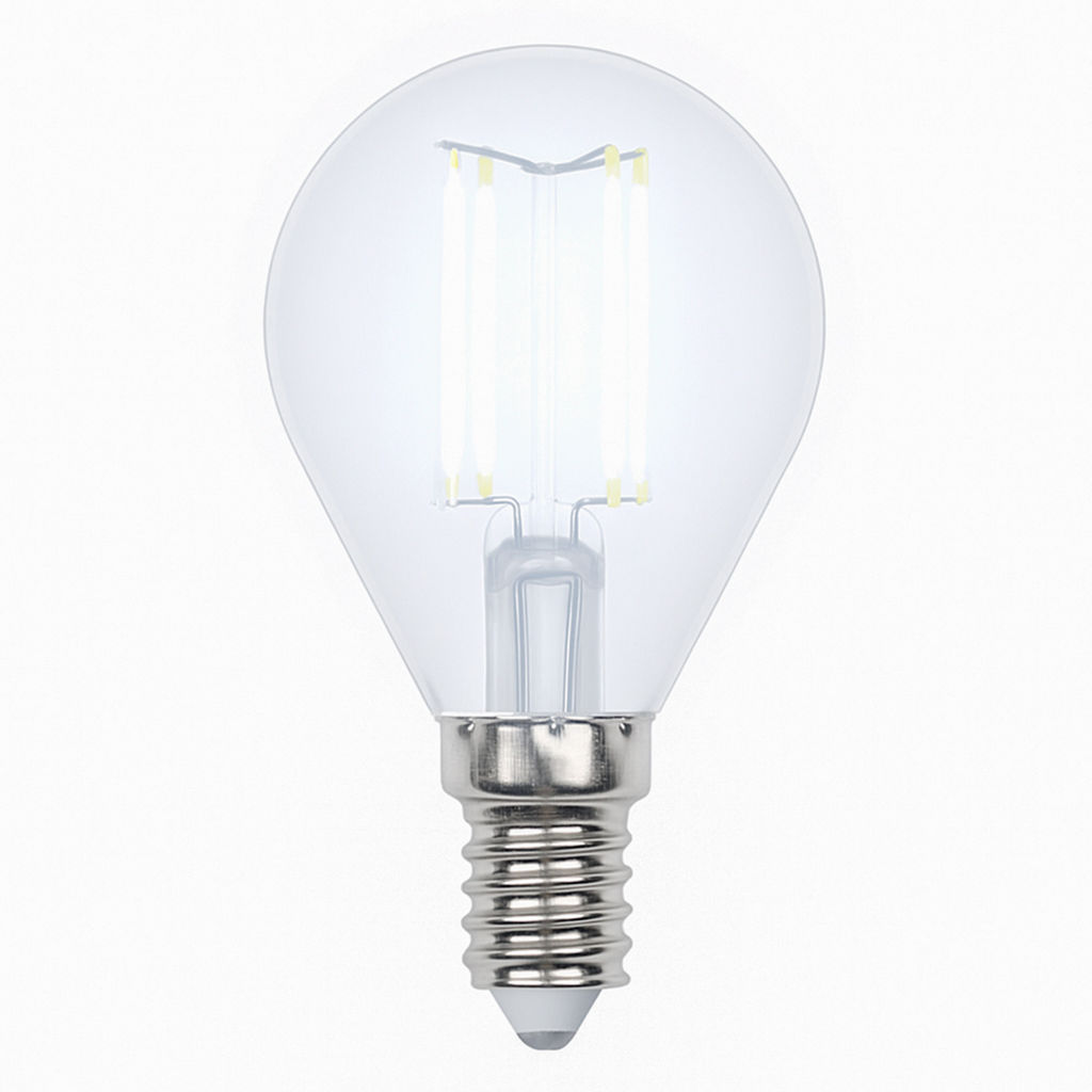 LED-G45-7,5W/NW/E14/CL GLA01TR Лампа светодиодная. Форма "шар", прозрачная. Серия Air. Белый свет (4000K). Картон. ТМ Uniel