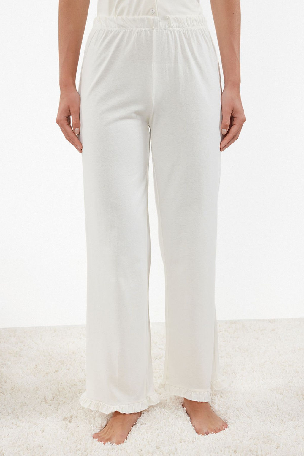 Trendyolmilla Mint %100 Pamuklu F?rf?r Detayl? Orme Pijama Tak?m? THMSS24PT00223 фото 3