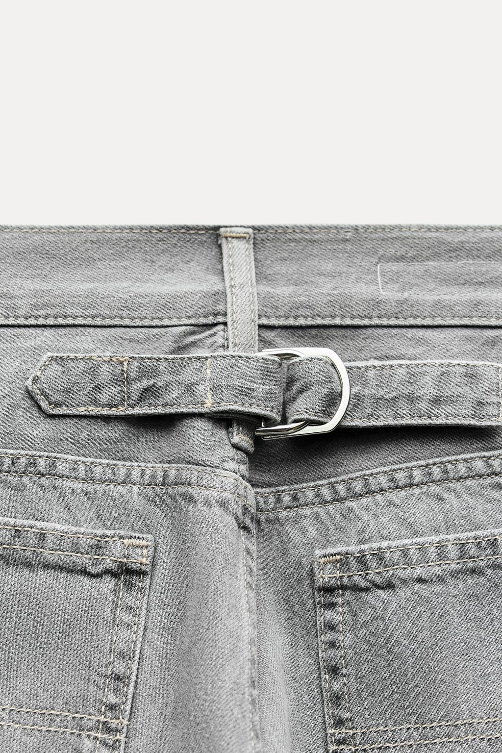 TRF HIGH-WAIST WIDE-LEG JEANS WITH BELT LOOP - Zara фото 10