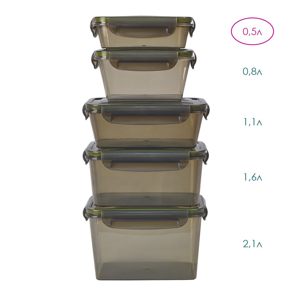 Контейнер герметичный прямоуг. 500 мл, арт. 092/051 ДЫМЧАТЫЙ - Полимербыт фото 4