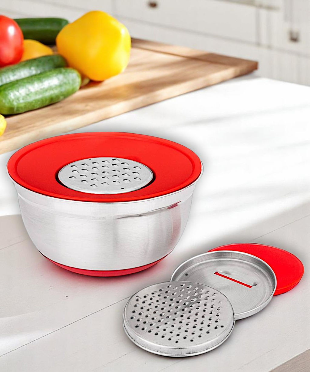 МИСКА AGNESS 6 В 1 С КРЫШКОЙ С 3-МЯ СЪЕМНЫМИ ТЁРКАМИ, 24 СМ, 2,25 Л. ПРОТИВОСКОЛЬЗЯЩЕЕ ДНО  фото 6