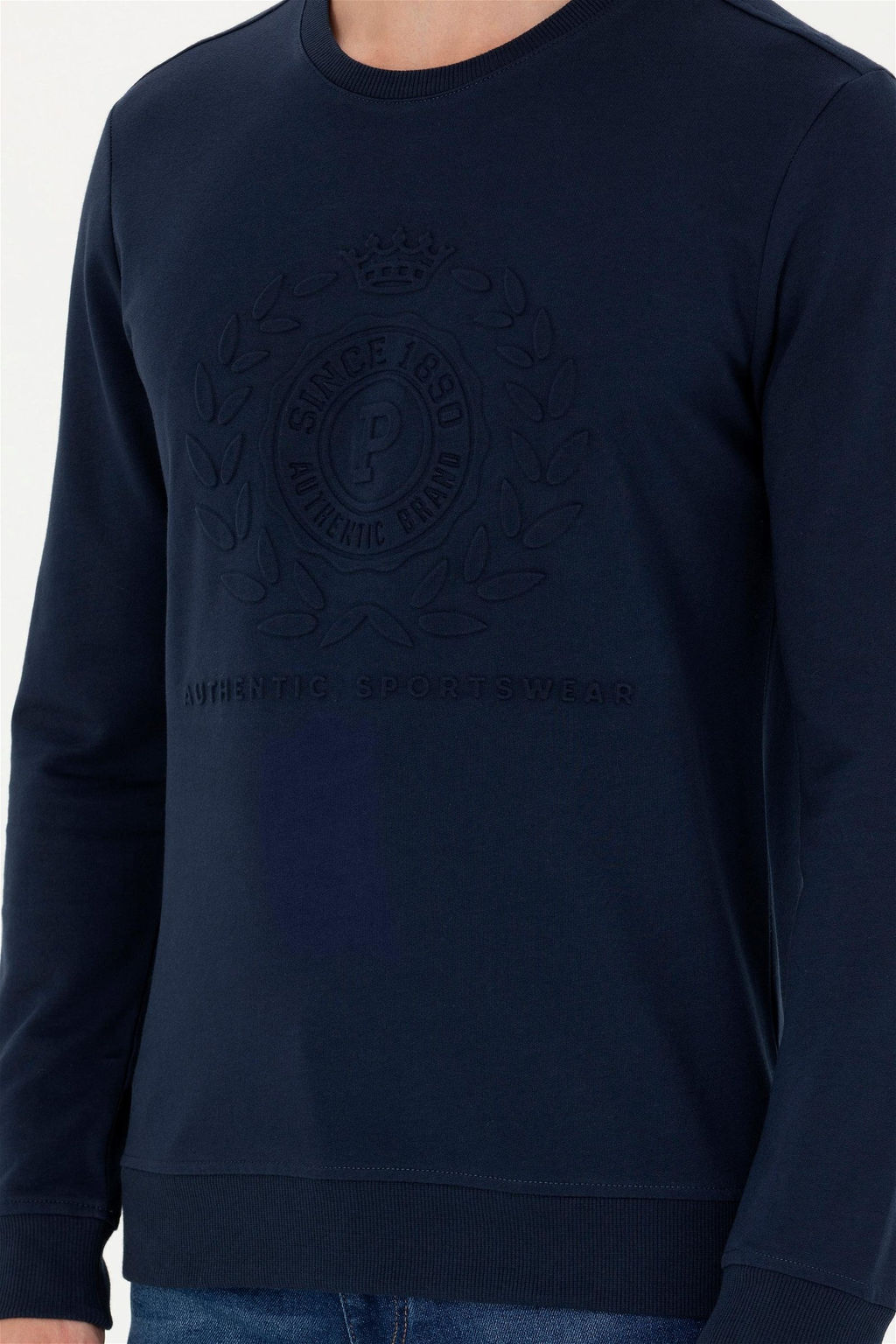Свитшот мужской U. S. Polo Assn темно-синий из хлопка - U.s. polo assn фото 13