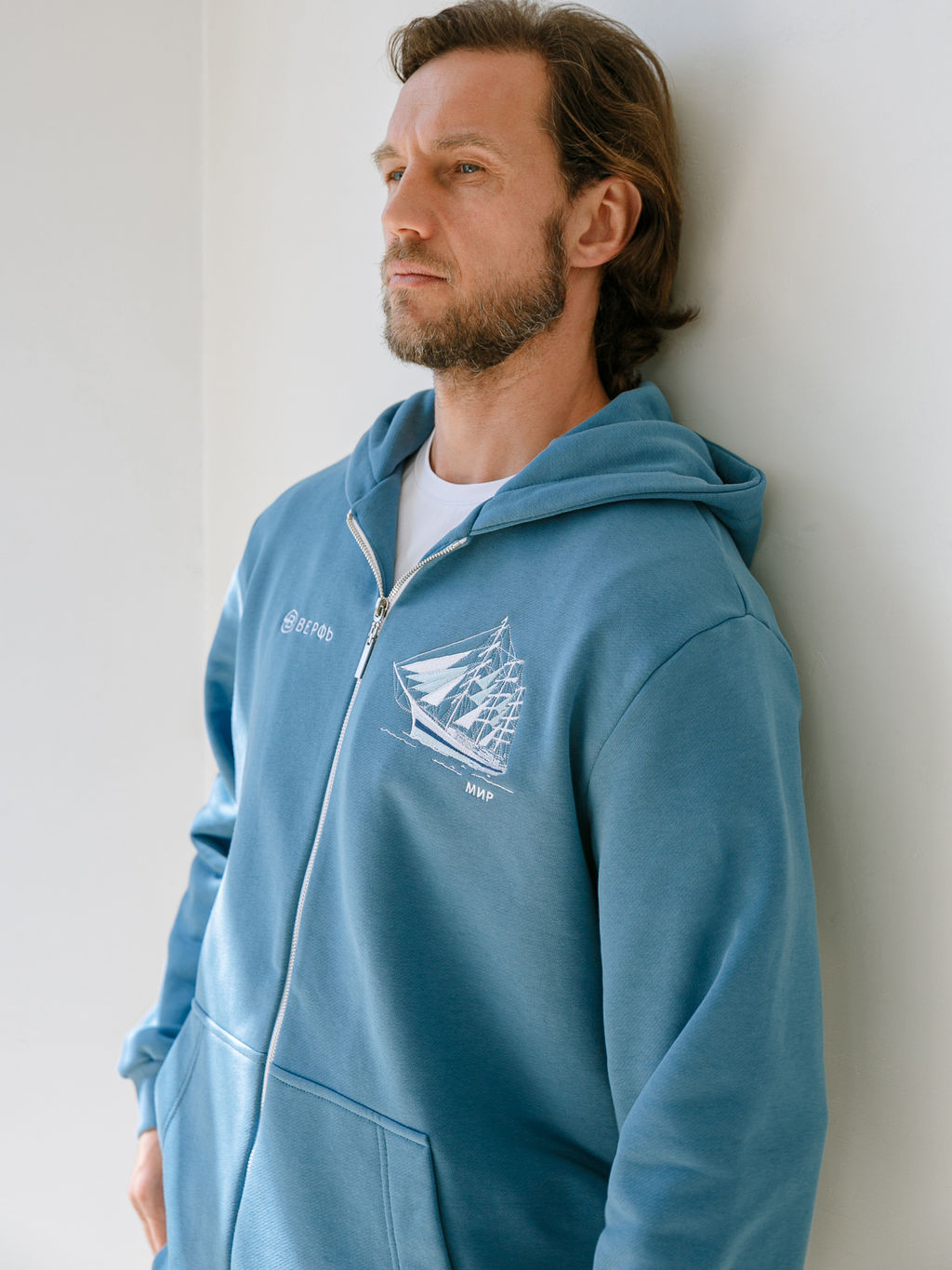 Толстовка мужская на молнии Мир
