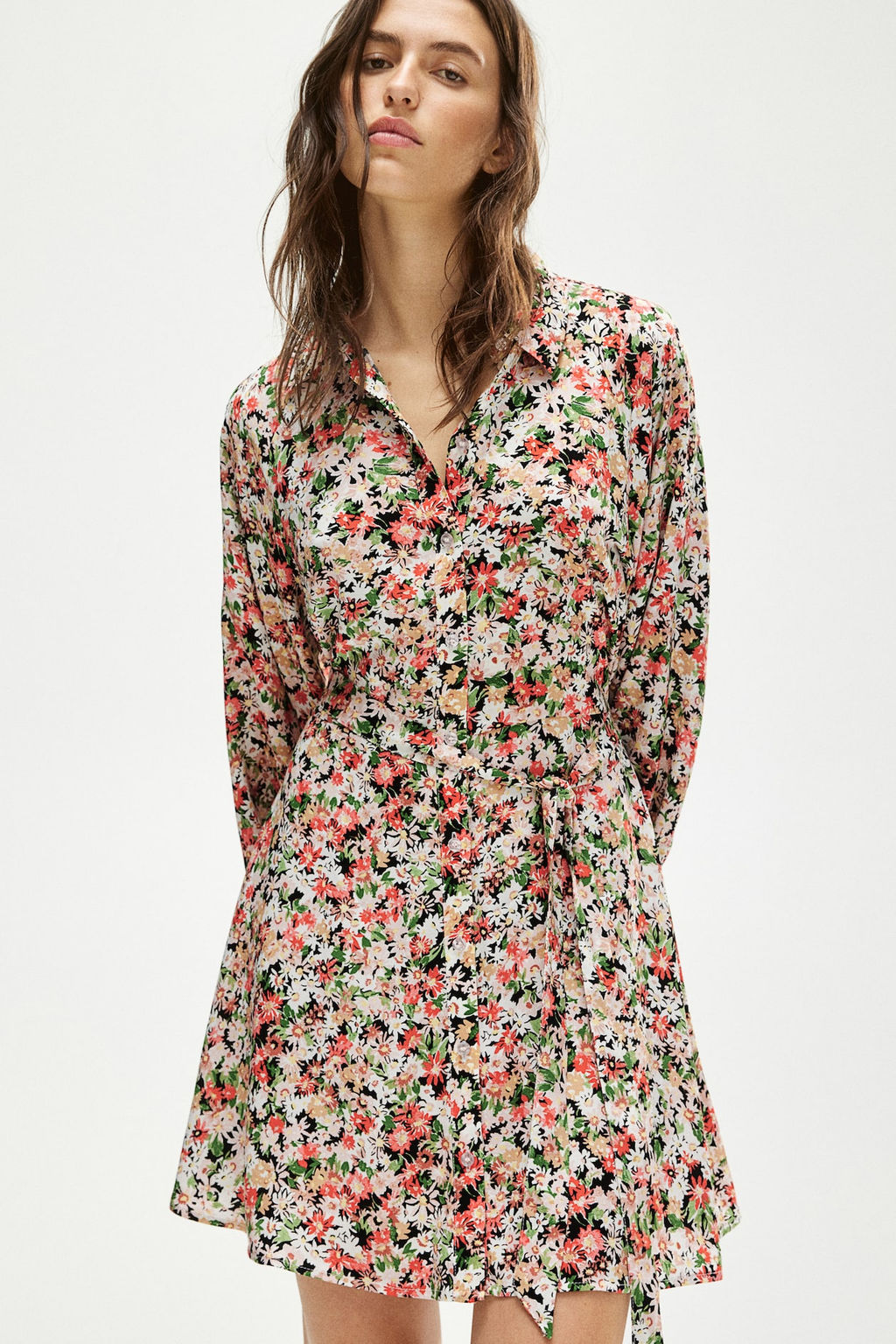Vestido camisero con mangas globo - H&m фото 2