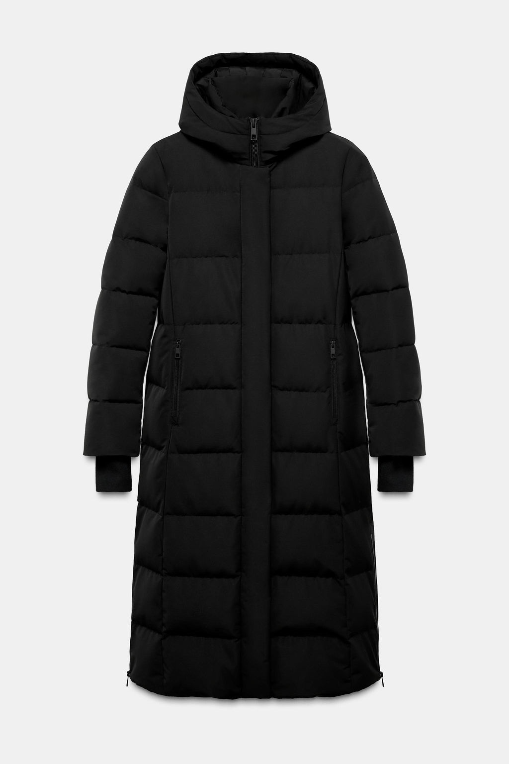 ANORAK ACOLCHADO EXTRA LARGO 60% PLUM?N 40% PLUMA CAPUCHA WATER REPELLENT WINDPROOF / Negro - Zara фото 11