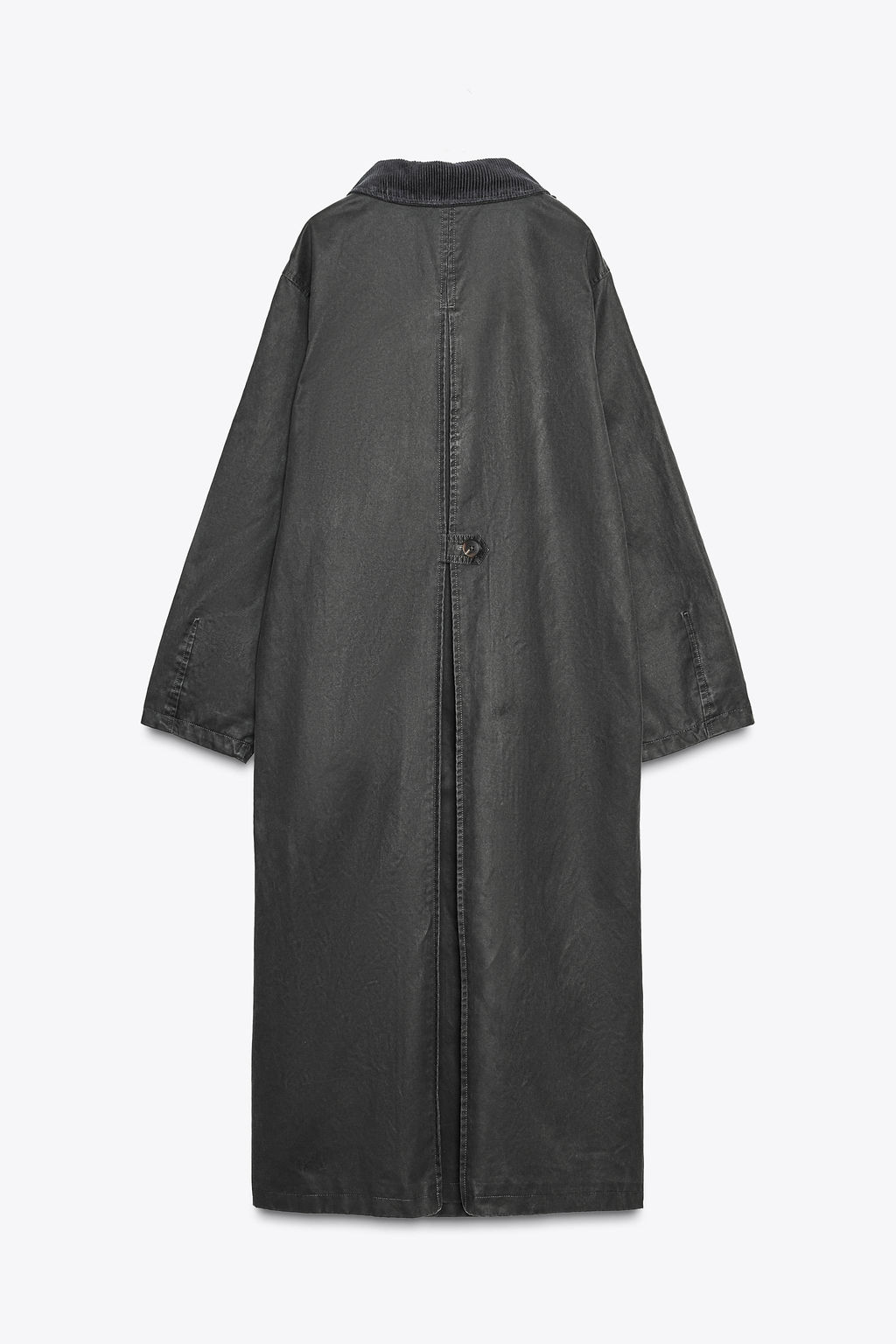 WAXED TRENCH COAT WITH CORDUROY COLLAR - Zara фото 12