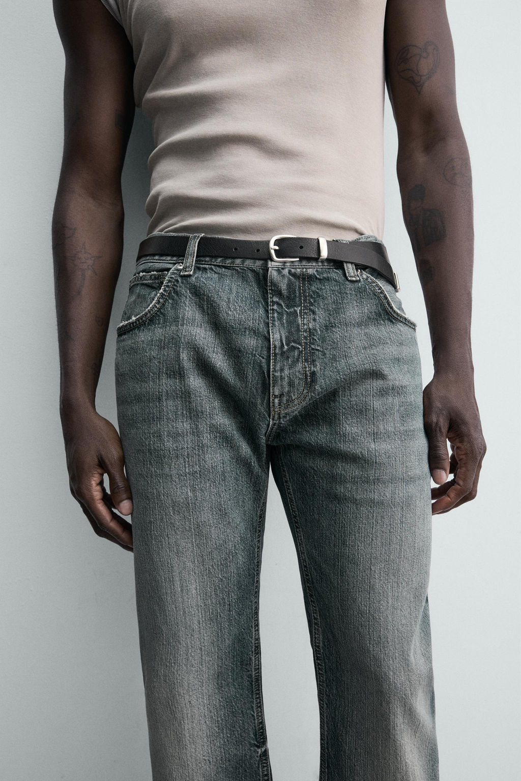 JEANS FLARE FIT ABERTURA / Azul tinta - Zara фото 5