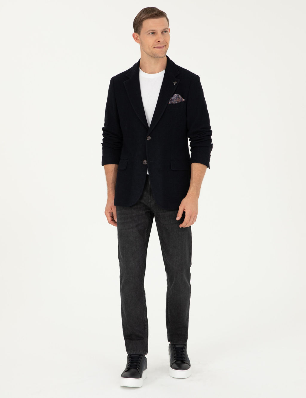 Темно-синяя приталенная куртка - Cacharel фото 5