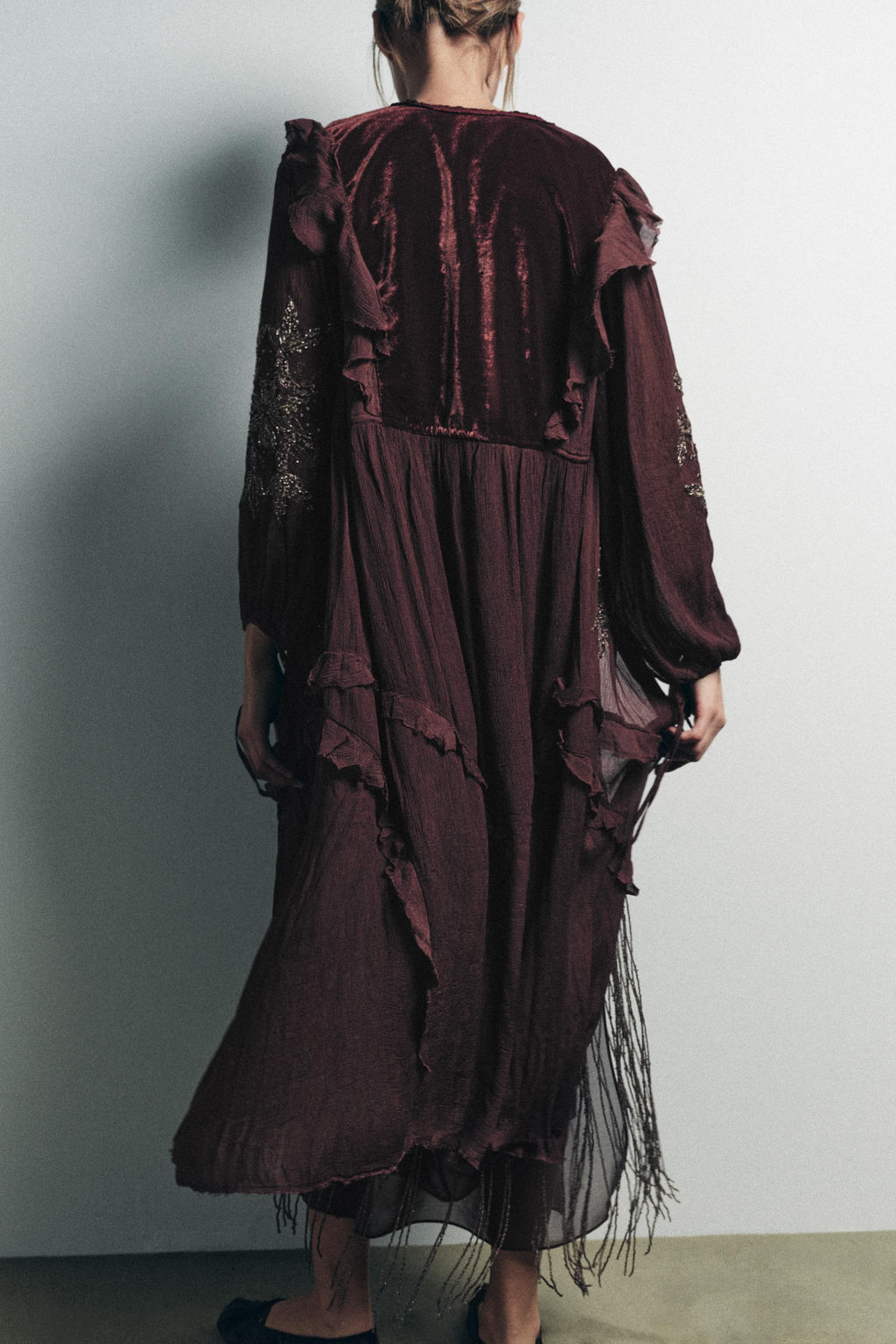 COMBINED GEORGETTE SEQUIN TOP - Zara фото 4