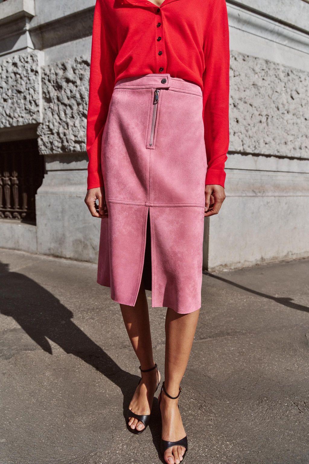 FALDA MIDI EFECTO ANTE / Lila - Zara фото 8