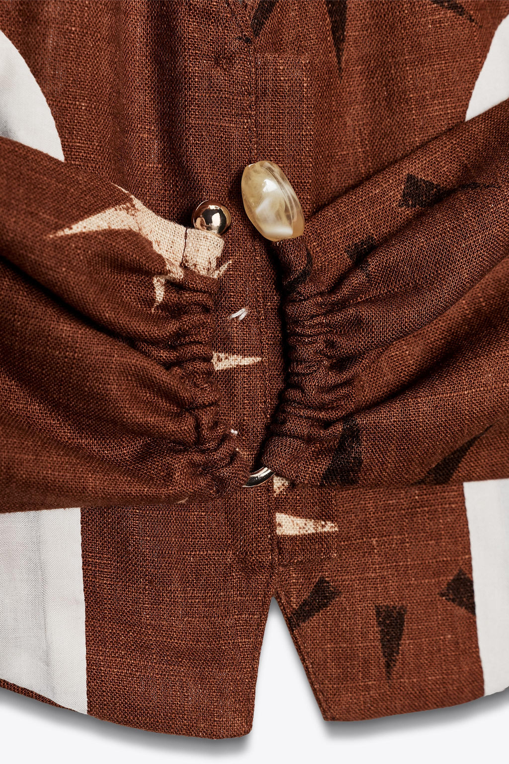 SUN PRINT LINEN BLEND TOP - Zara фото 8