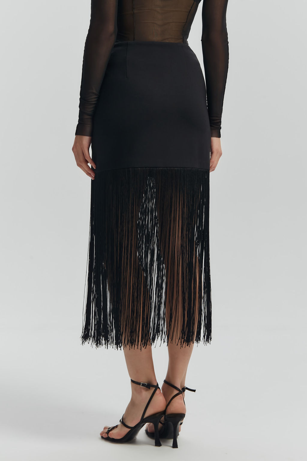 Юбка мини с бахромой из трикотажа - Mollis фото 4
