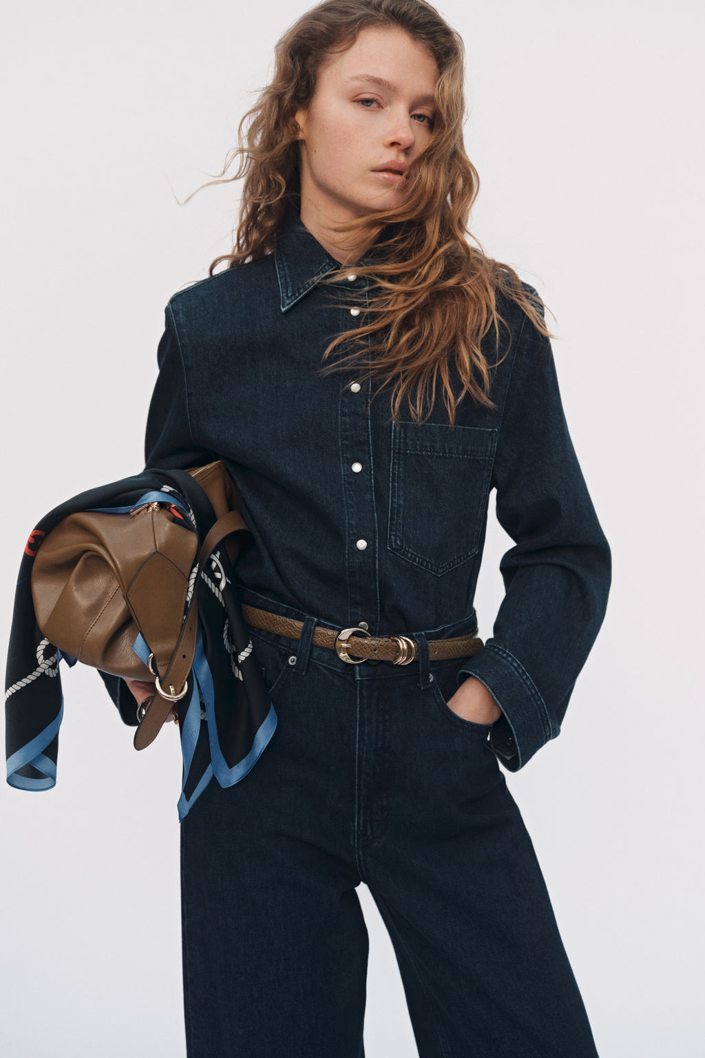 Camisa denim con hombreras - H&m фото 3