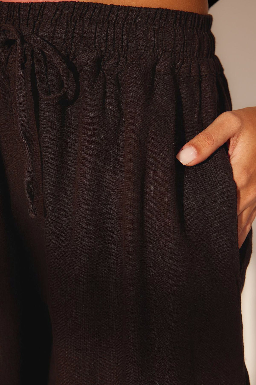 Bej %100 Keten Beli Lastikli Yuksek Bel Ekstra Wide Leg Pantolon TWOSS24JE00251 - Trendyolmilla фото 23