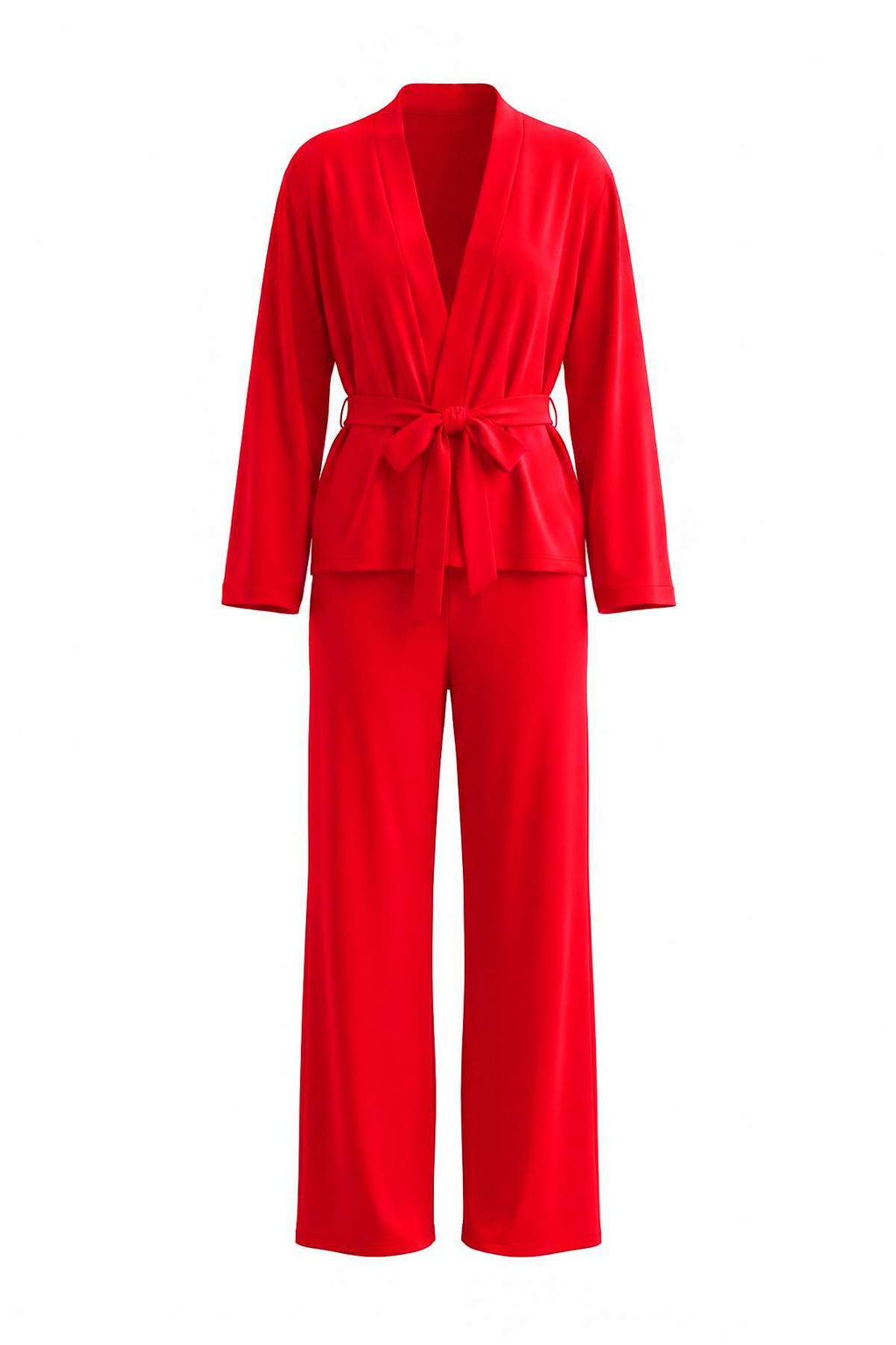 K_rm_z_ Ku_akl_ Kruvaze Yaka _rme Pijama Tak_m_ THMAW27PT00006