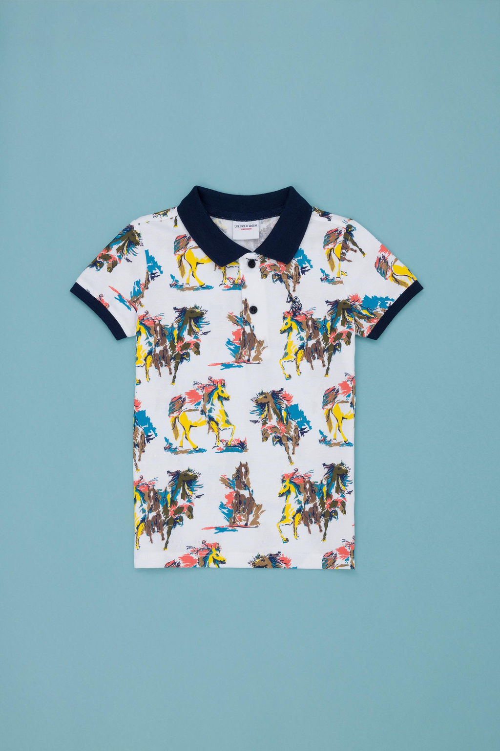 U. S. Polo Assn Белая футболка с воротником-поло для мальчика - U.s. polo assn фото 9