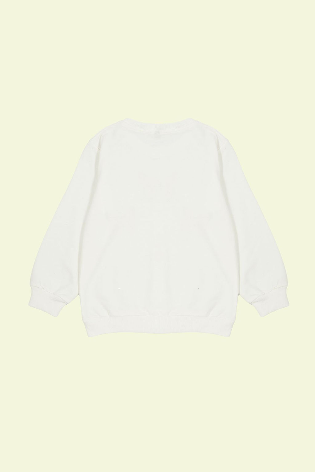 Ekru*003 K?z Cocuk Mevsimlik-Ince Kelebek Desenli Bisiklet Yaka Orme Sweatshirt TKDAW25SW00001