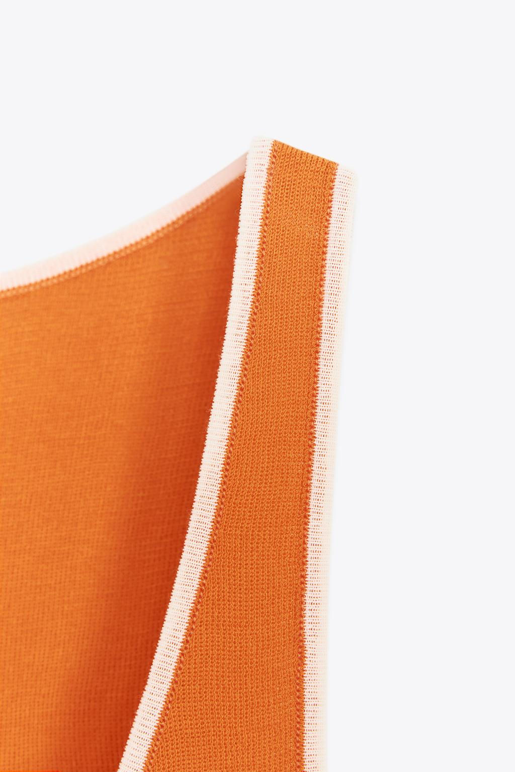 CONTRAST TRIM KNIT TOP - Zara фото 17