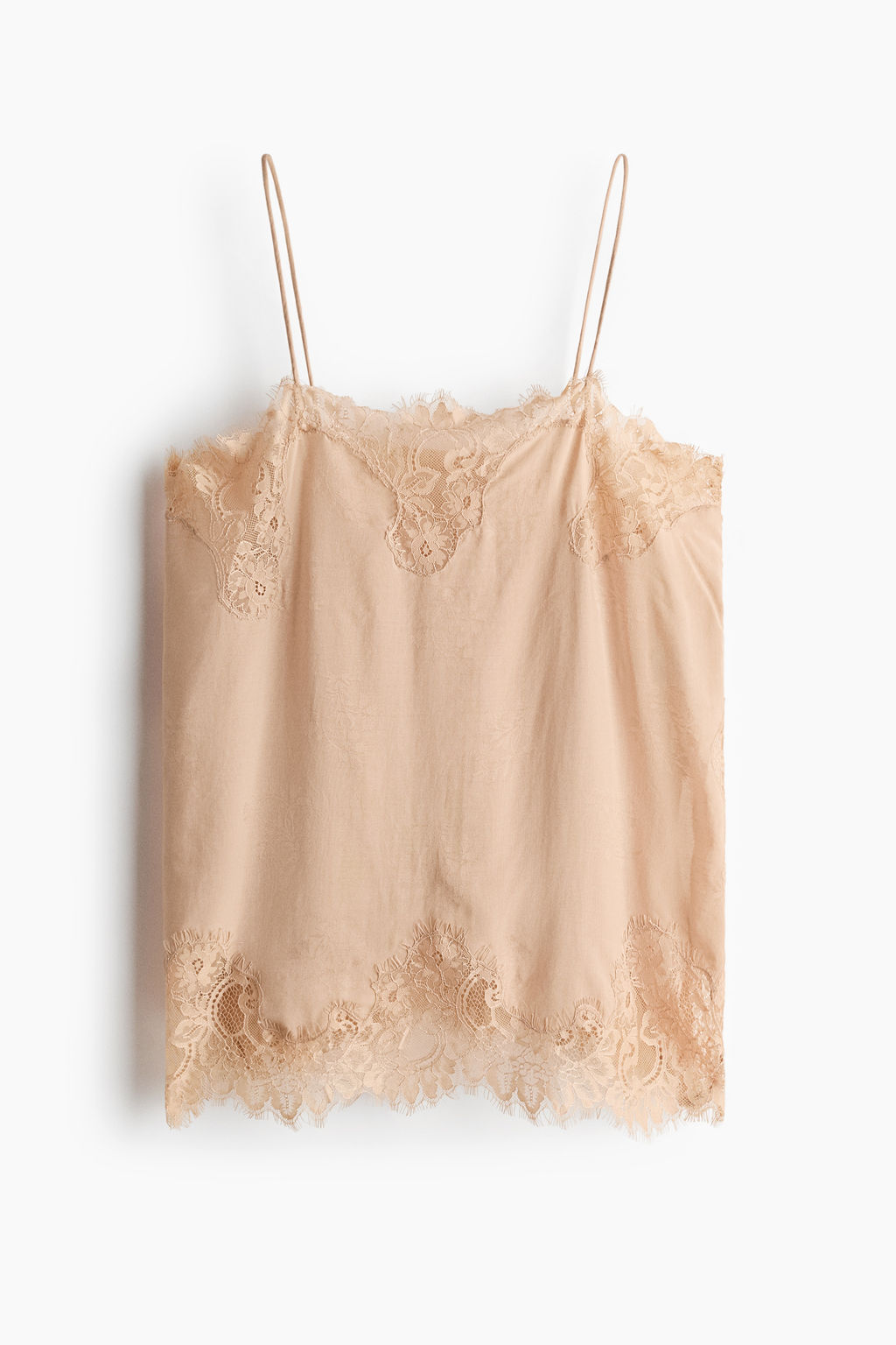 Top en tejido jacquard con ribetes de encaje
